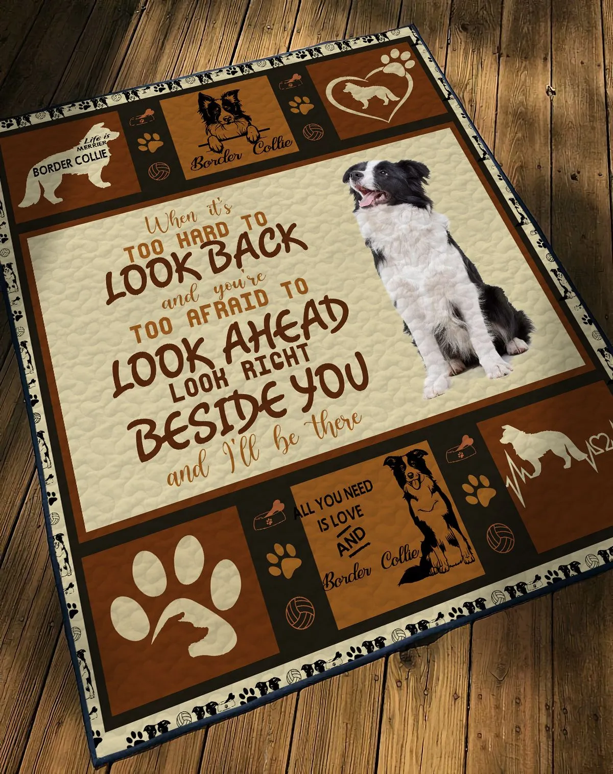 Gearhuman 3D Border Collie Will Be There Quilt