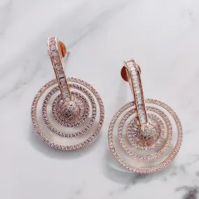 Graceful White Rose Gold Earrings