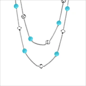 Icona Turquoise 42 Necklace in Sterling Silver