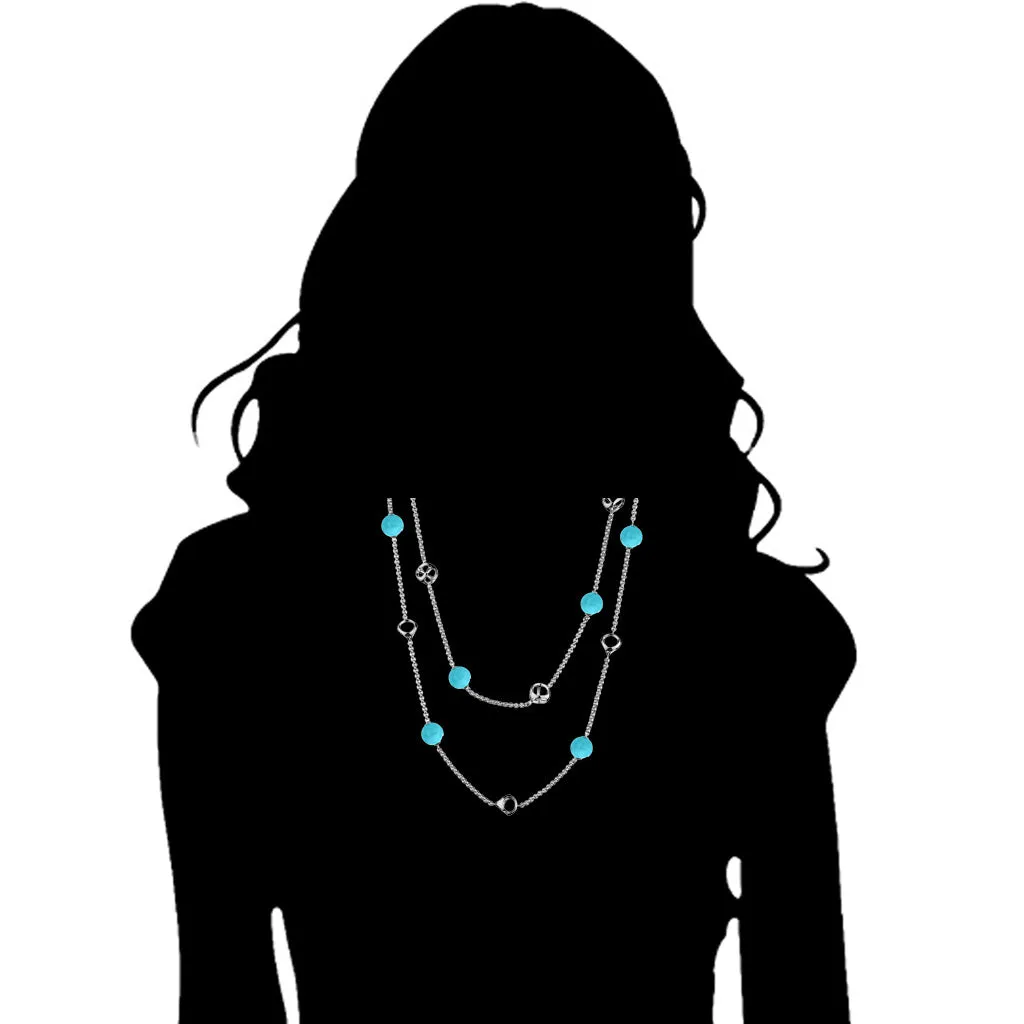 Icona Turquoise 42 Necklace in Sterling Silver