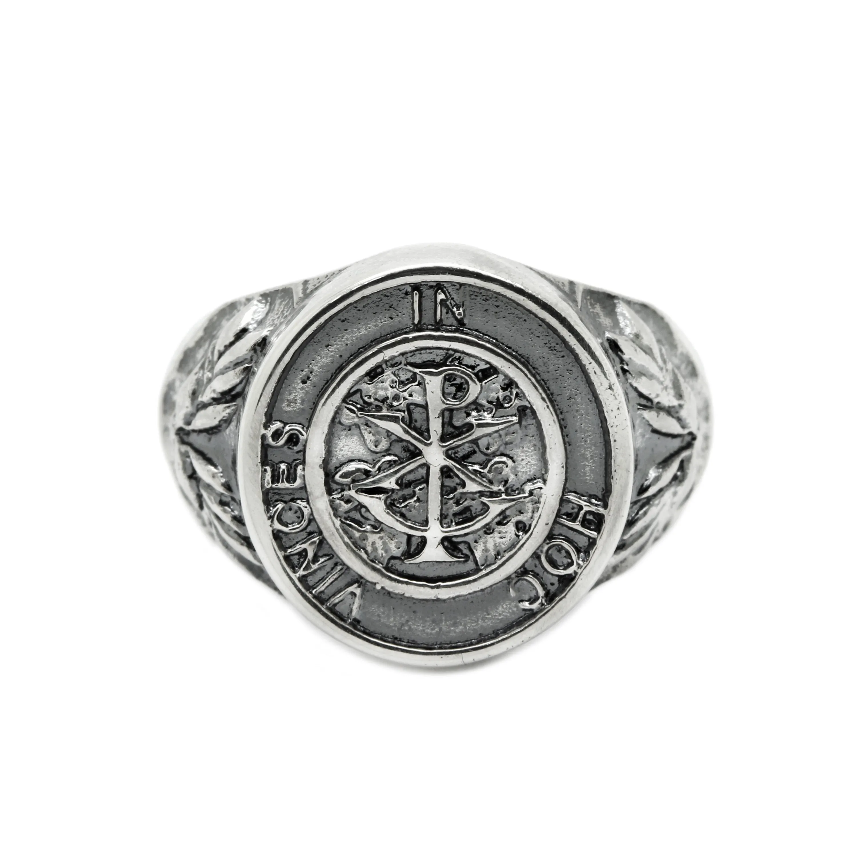 IN HOC VINCES Masonic Men's Signet Silver 925