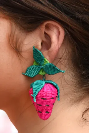 IRACA WOVEN STRAWBERRY EARRINGS