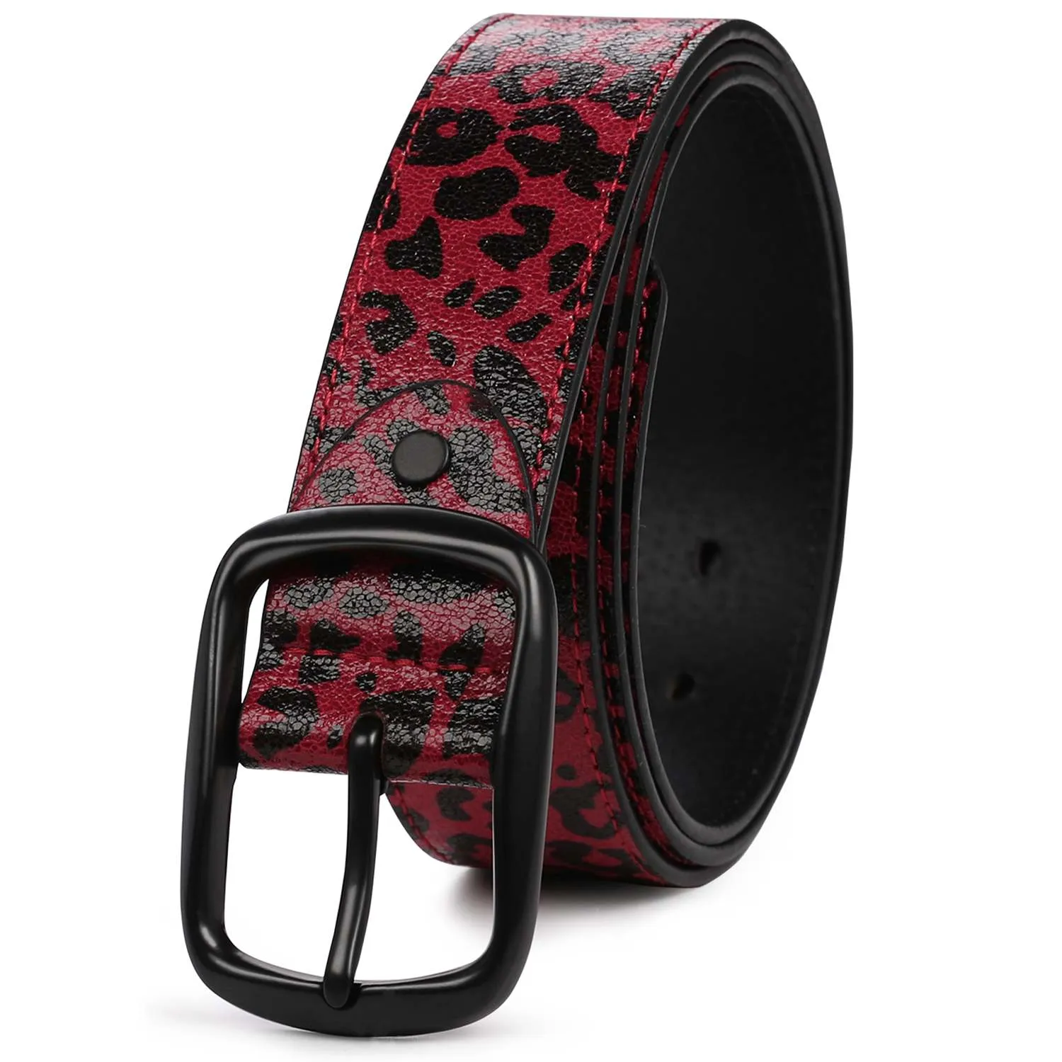 Leopard Print Leather Belt 3 Colors