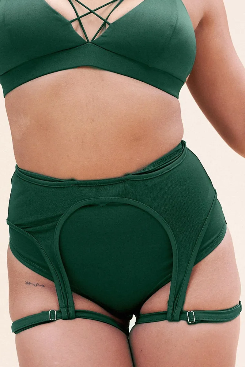 Lunalae Cora High Waist Bottoms - Recycled Moss Green