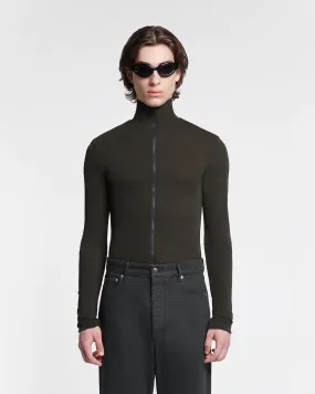 Magnus - Mesh-Jersey Turtleneck Top - Anthracite