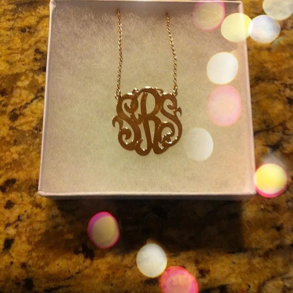 Medium Gold Vermeil Monogram Necklace