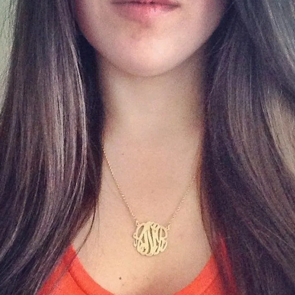 Medium Gold Vermeil Monogram Necklace