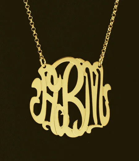 Medium Gold Vermeil Monogram Necklace