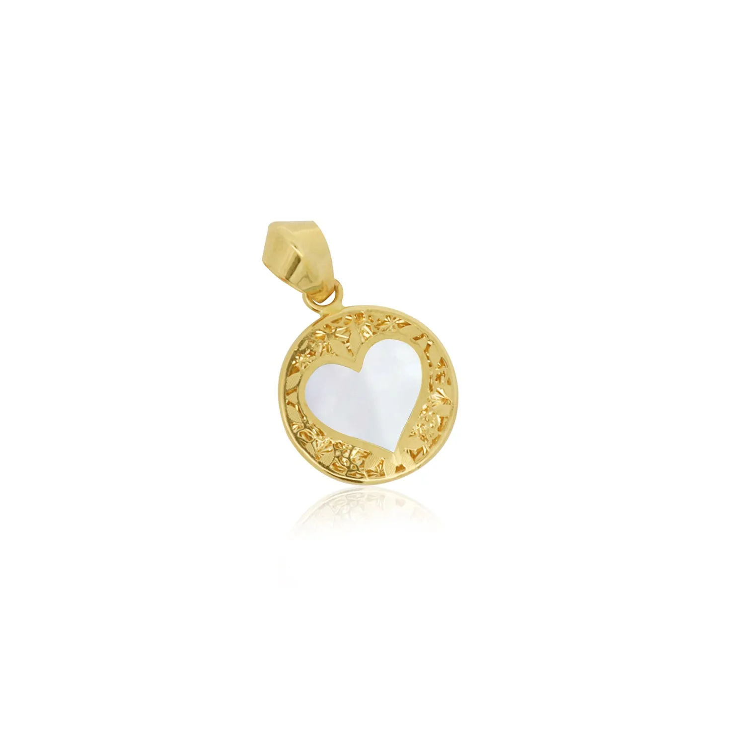 Mother of Pearl Lace Heart Charm