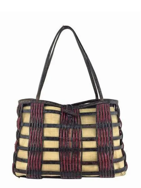 Nancy Gonzalez Woven Crocodile Leather Medium Basket Tote