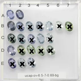 Oval 6.5-7mm 0.55-0.65ct Unheated Sapphires