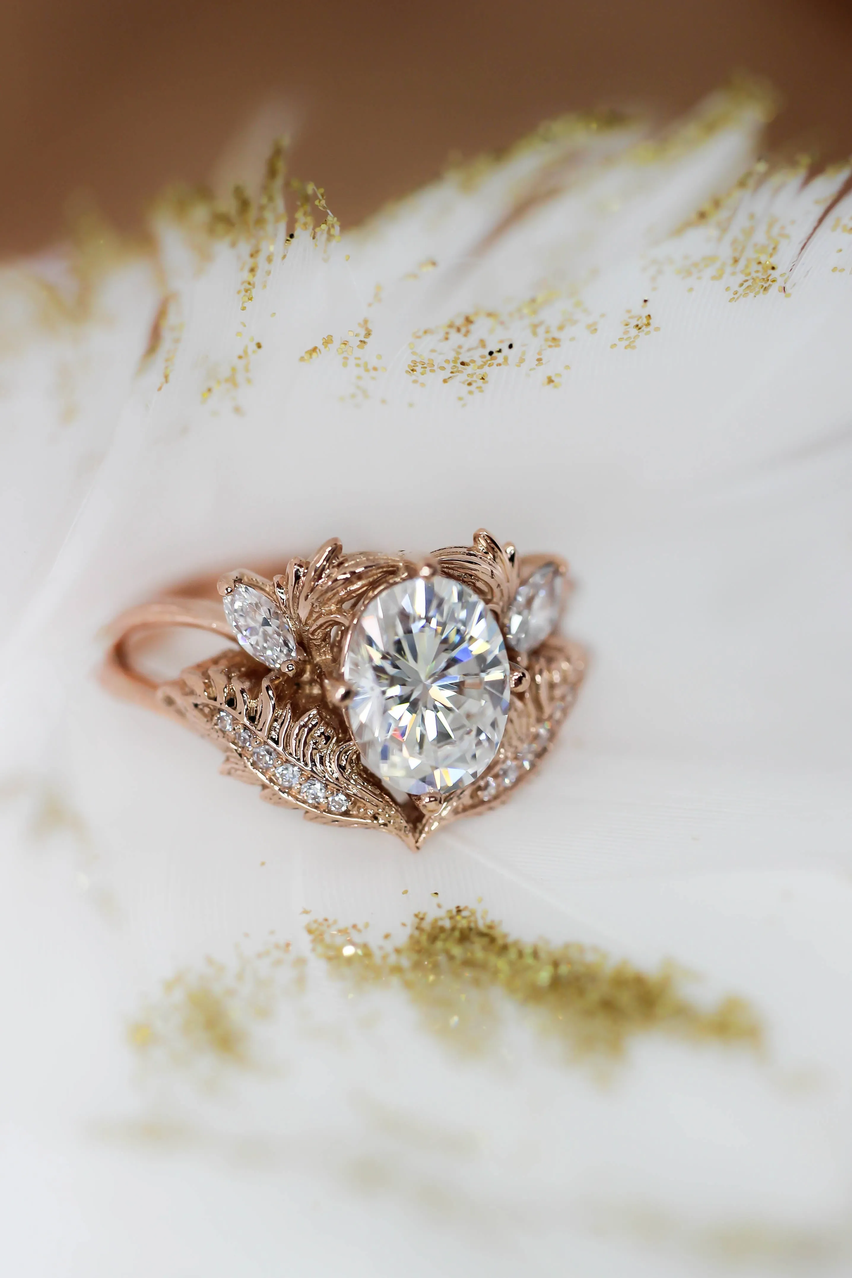 Oval moissanite engagement ring / Adonis