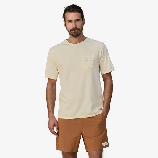 Patagonia Men's Water People Organic Pocket T-Shirt - Water People Banner: Undyed Natural