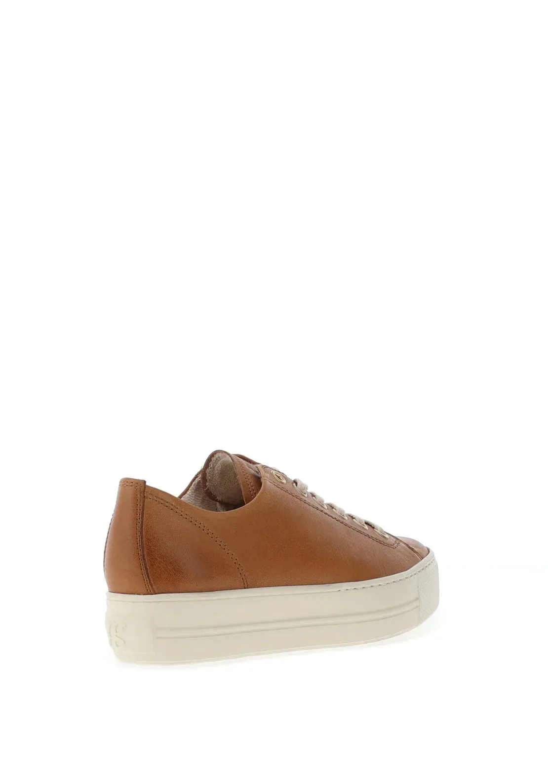 PAUL GREEN SUPER SOFT LEATHER TAN PLATFORM TRAINERS 4790-635