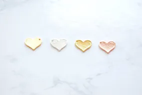 Personalized Heart Wholesale Blank Charm - 18k Gold vermeil plated over 925 Sterling Silver, Stamping Heart Blank, 13x11mm Name Plate, Engraving, 487