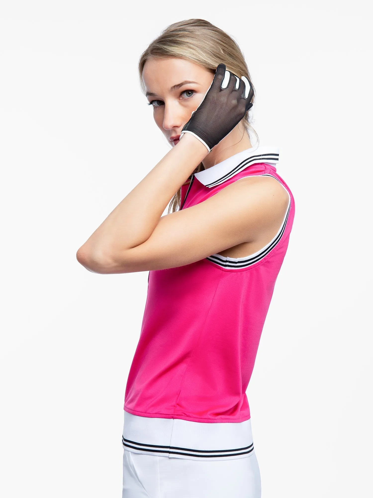 Phoebe Sleeveless Polo - Fuchsia Combo