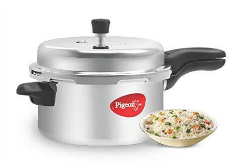 Pigeon Calida Induction Base Aluminium Pressure Cooker with Outer Lid, 7.5 Litres