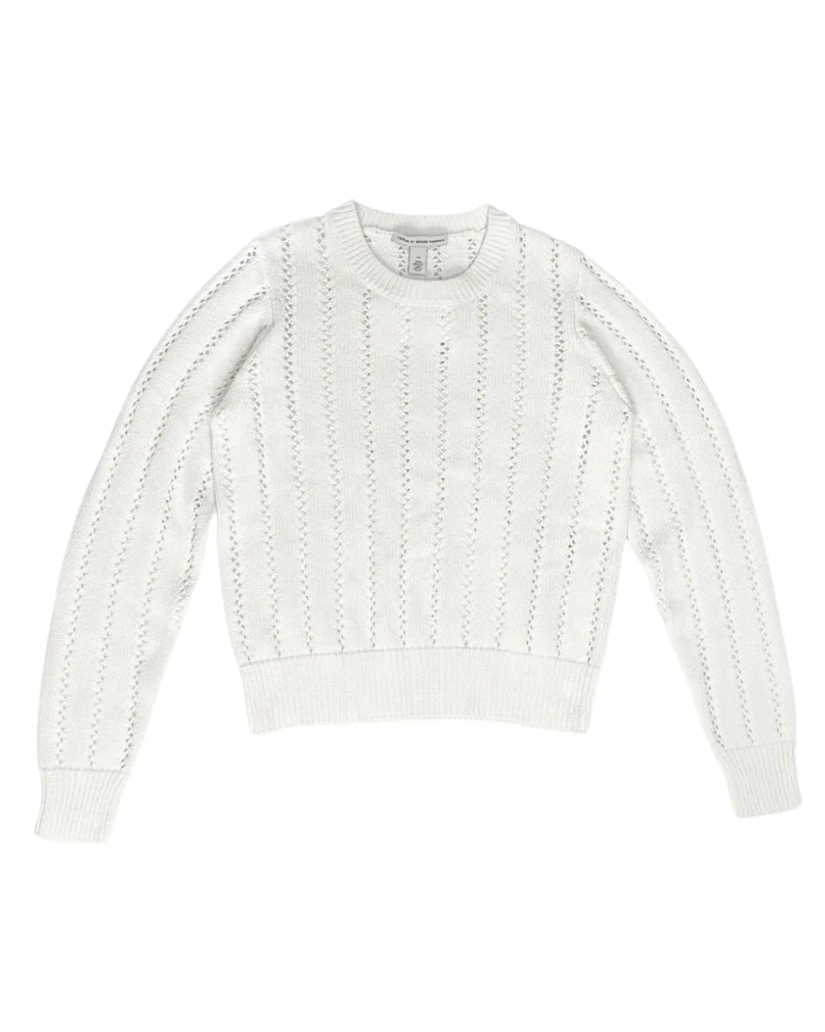 Pointelle Crewneck Sweater (Bleach White)