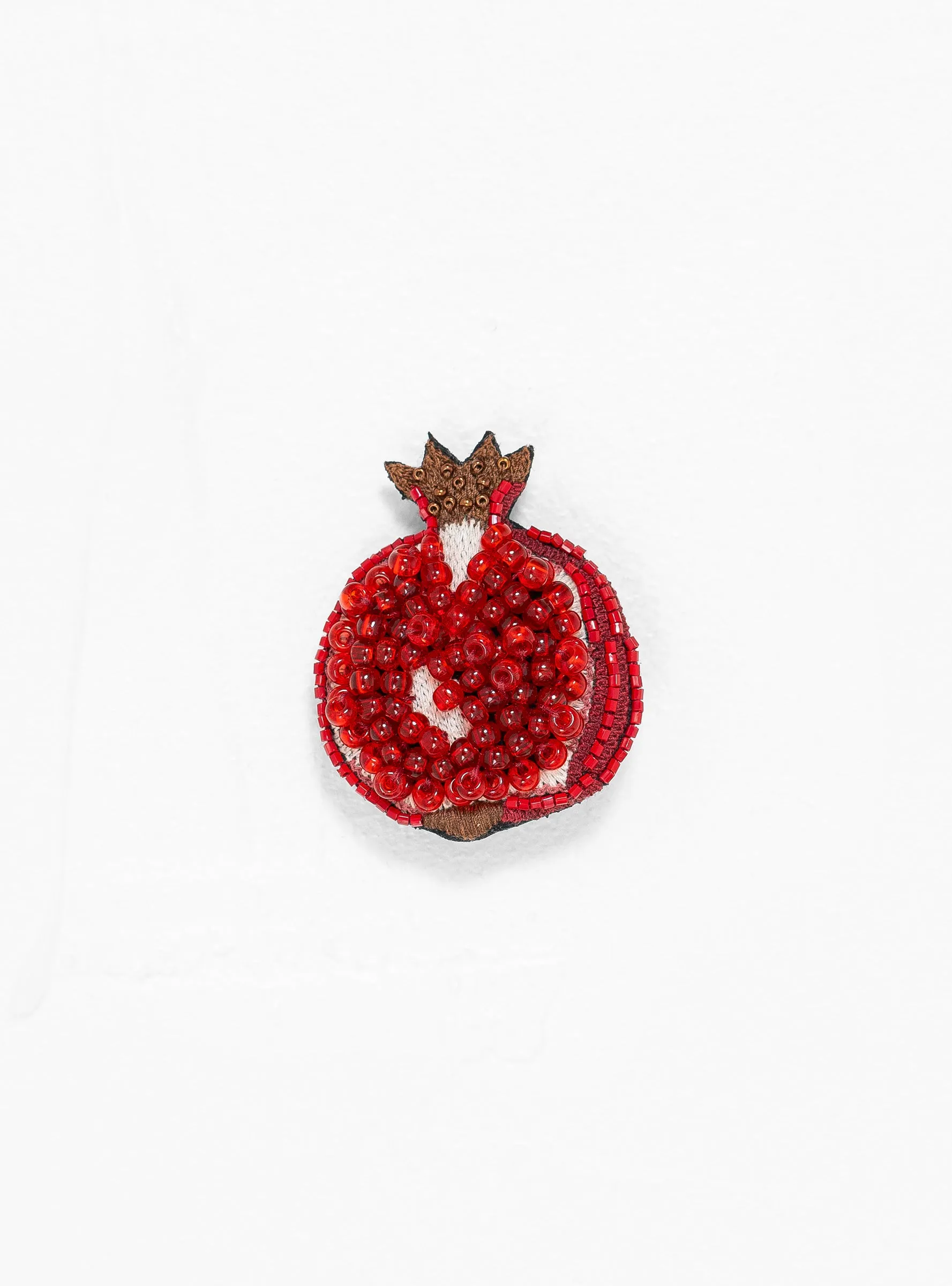 Pomegranate Brooch Red