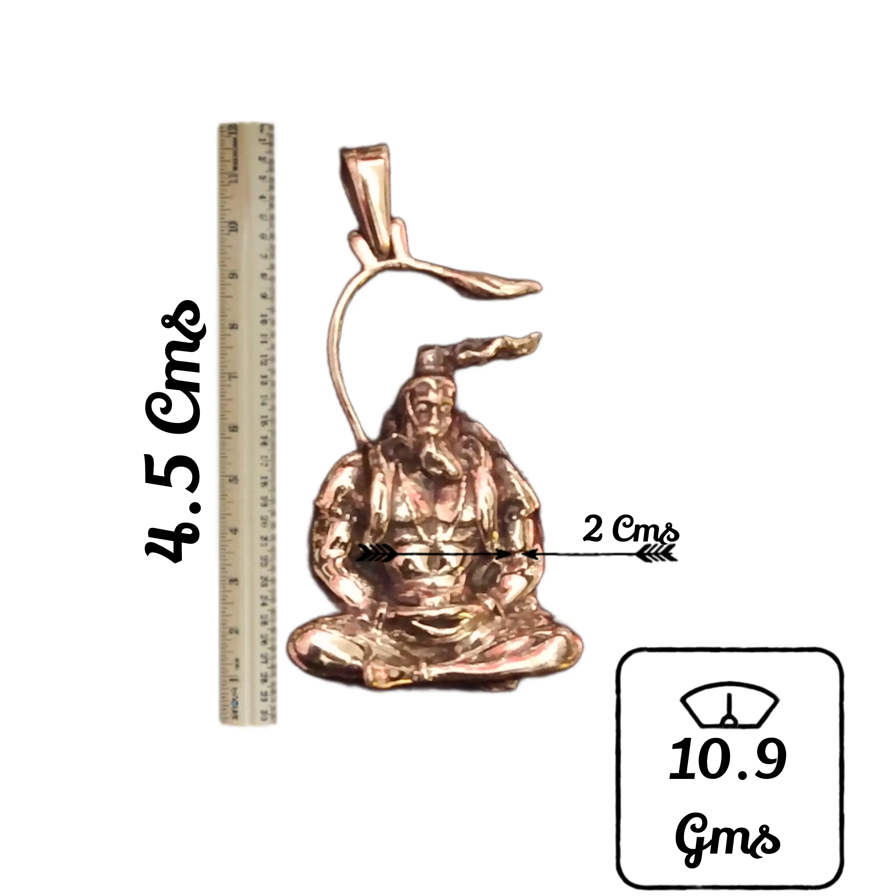 "A Divine Design: Experience Serenity with the 925 Silver Meditating Shri Hanuman Ji Pendant by Asp Silver"