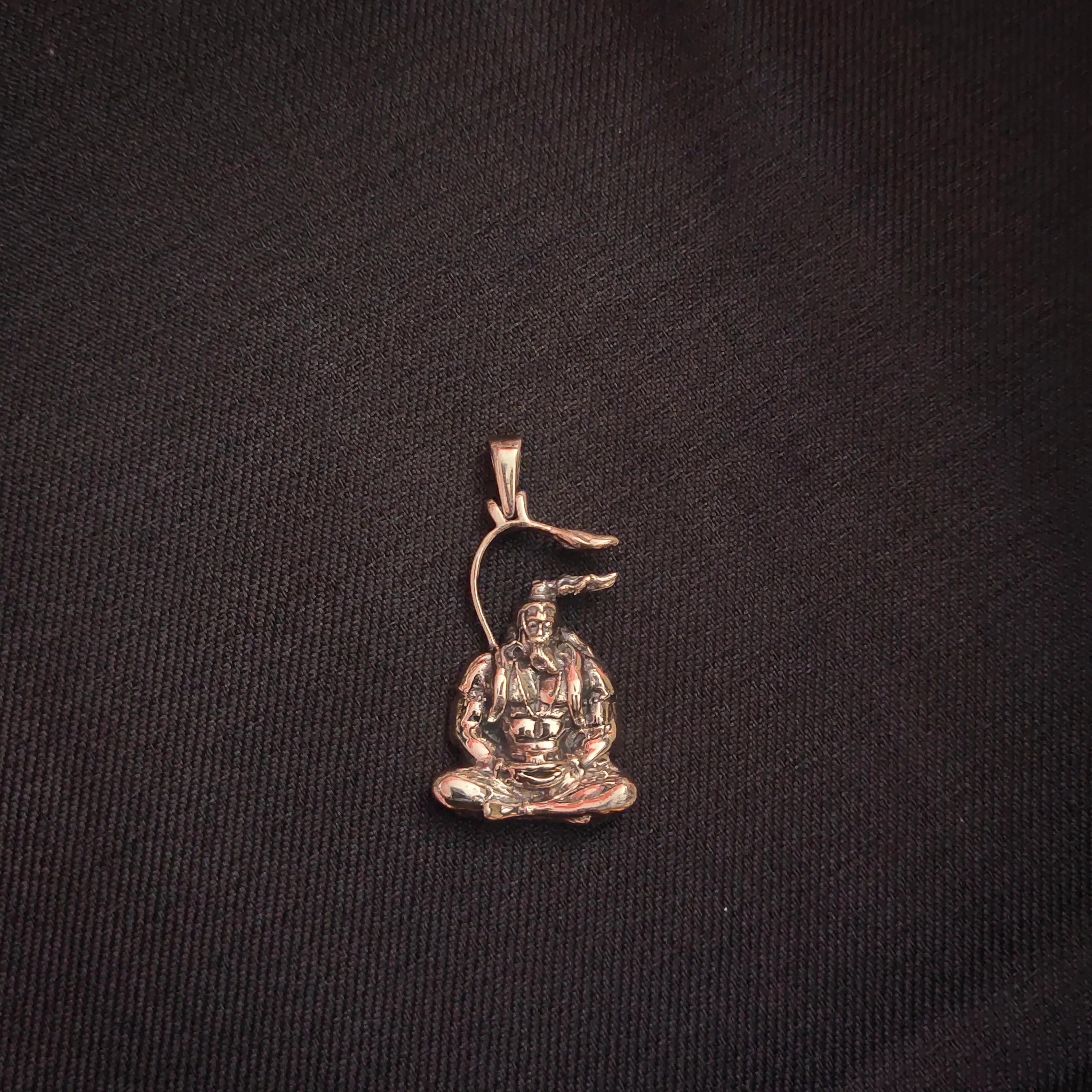 "A Divine Design: Experience Serenity with the 925 Silver Meditating Shri Hanuman Ji Pendant by Asp Silver"