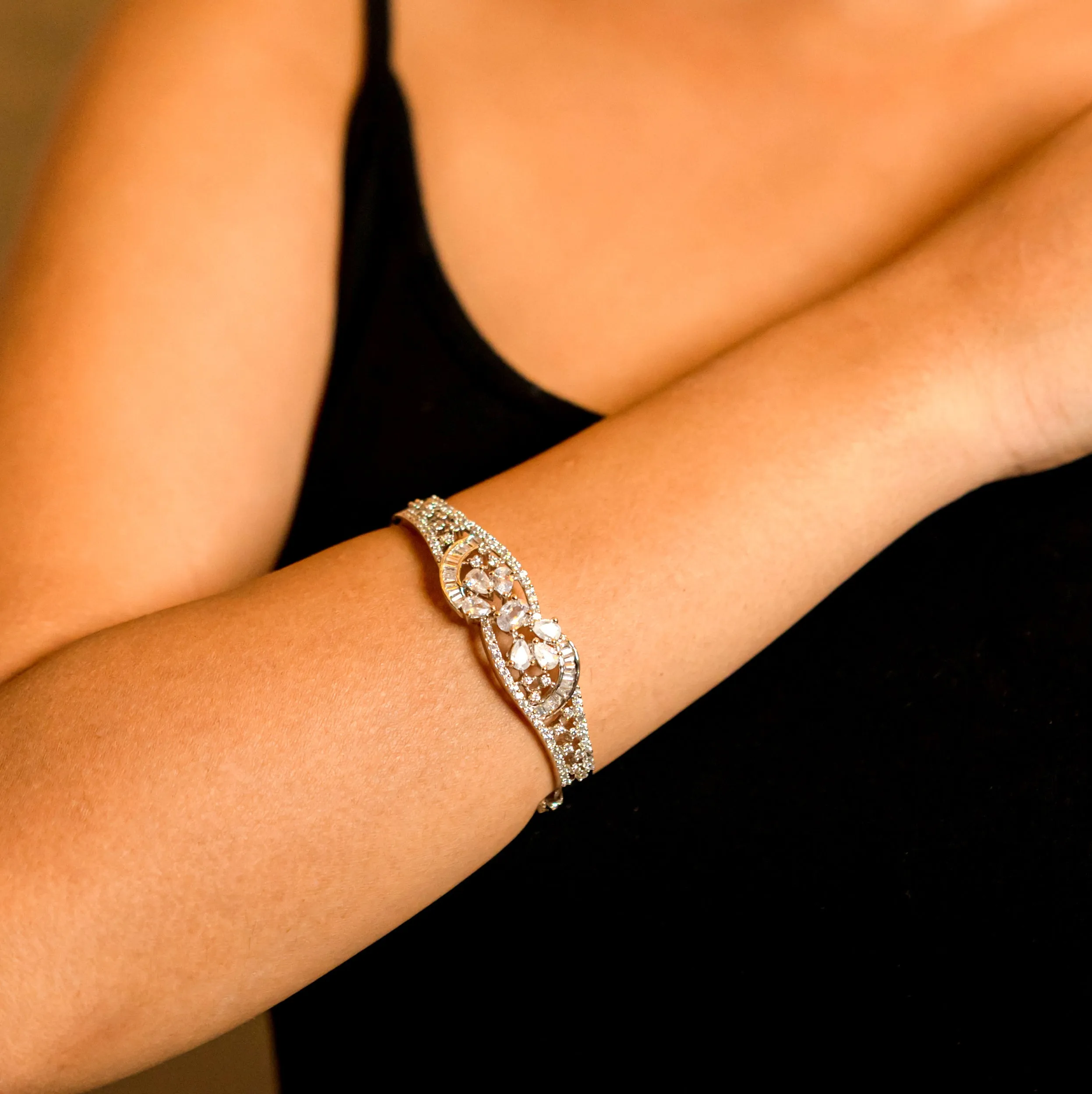 Regal White Rhodium Bracelet