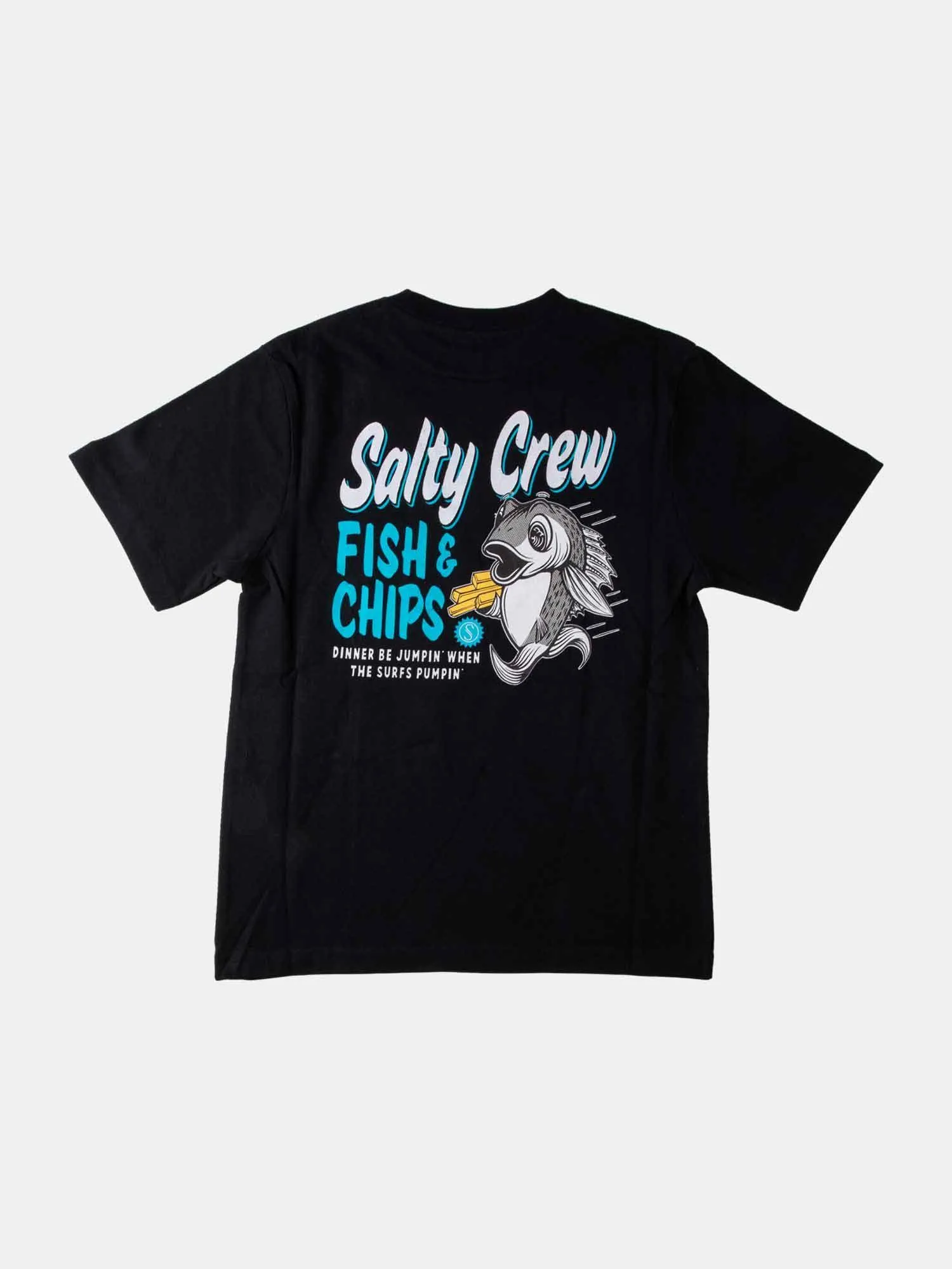 Salty Crew Fish And Chips Boys Tee - Black