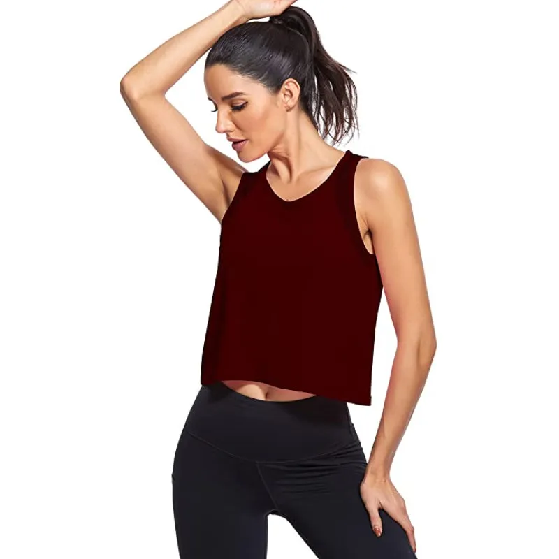 Scoop Neckline Quick Dry Mesh Workout Tank Tops