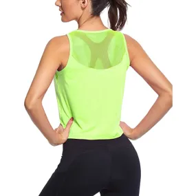 Scoop Neckline Quick Dry Mesh Workout Tank Tops