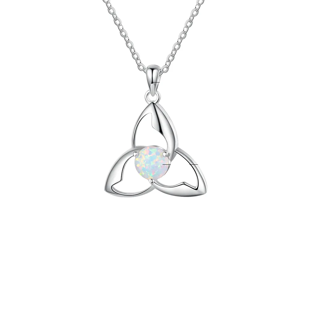 Silver Color Triquetra Trinity Knot Pendant Necklace