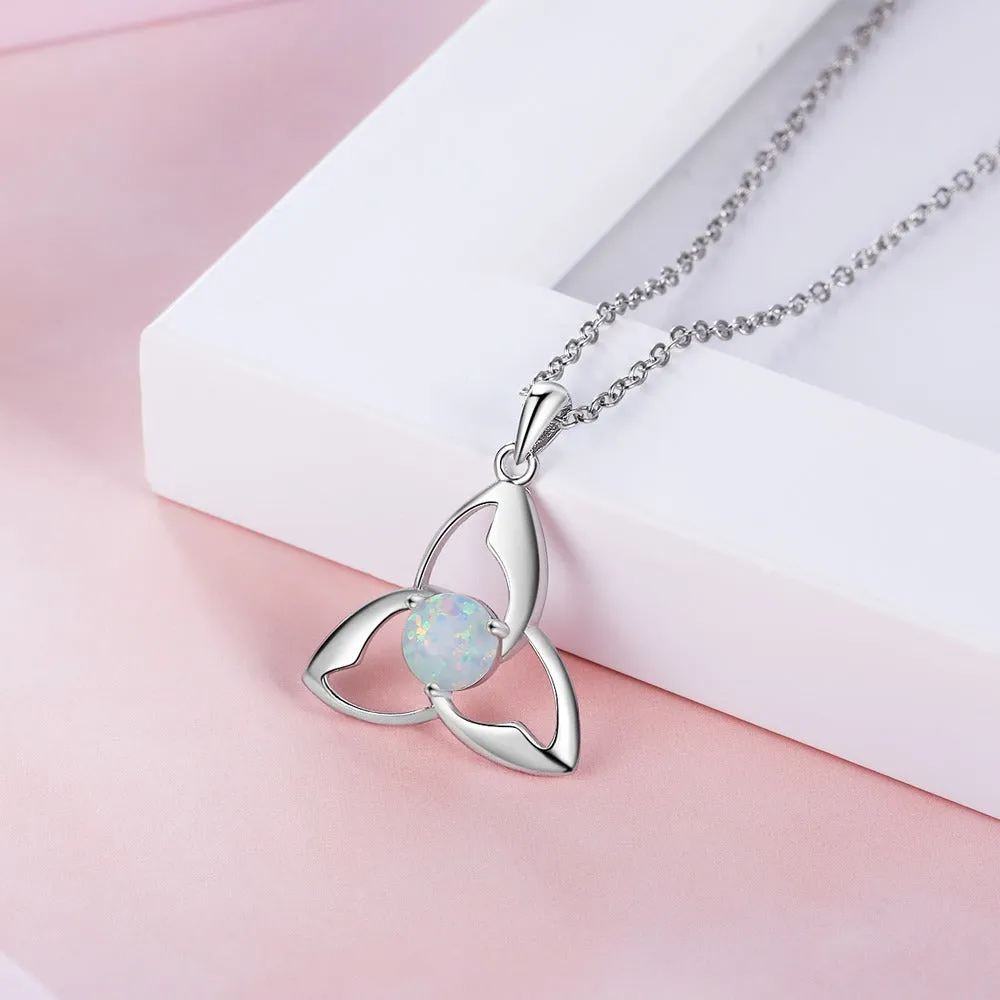 Silver Color Triquetra Trinity Knot Pendant Necklace