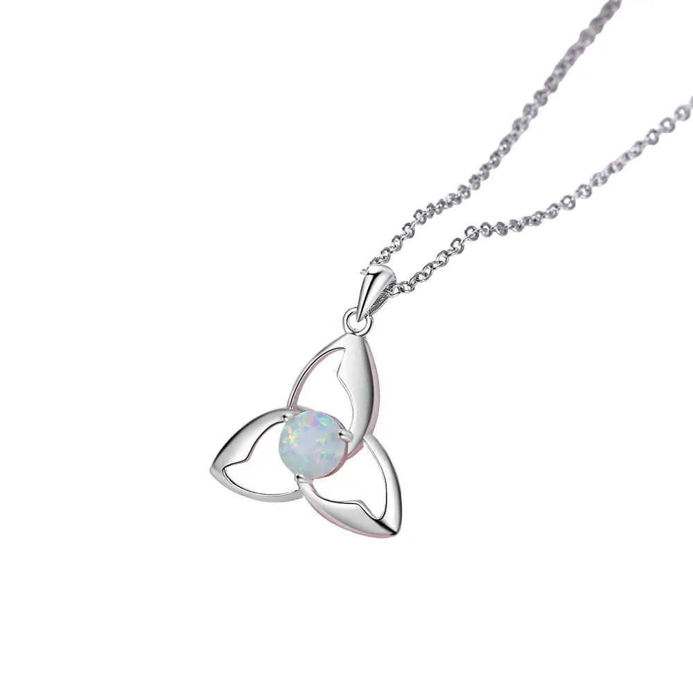 Silver Color Triquetra Trinity Knot Pendant Necklace