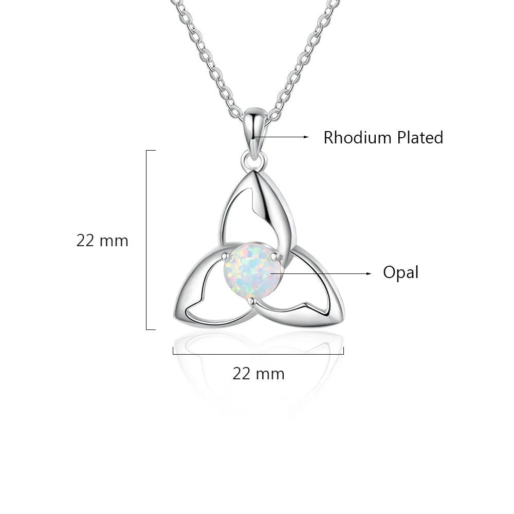 Silver Color Triquetra Trinity Knot Pendant Necklace