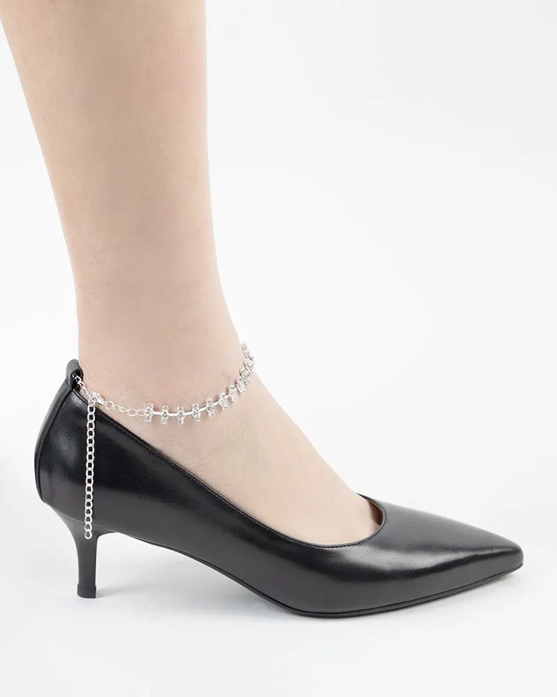 Sliver Irregular Rhinestones Ankle Chain