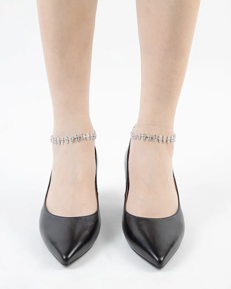 Sliver Irregular Rhinestones Ankle Chain