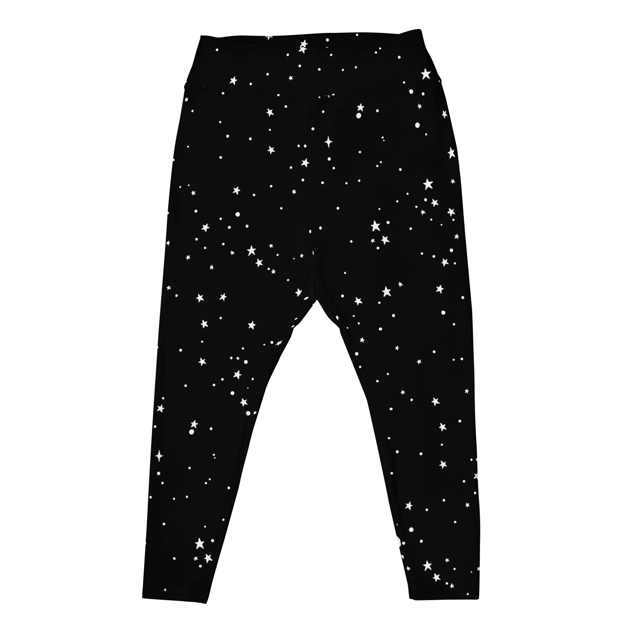 Starry Night Plus Size Leggings - UPF 50  Protection Witchy Occult Pagan Style Activewear - Goth Yoga Vegan Leisurewear