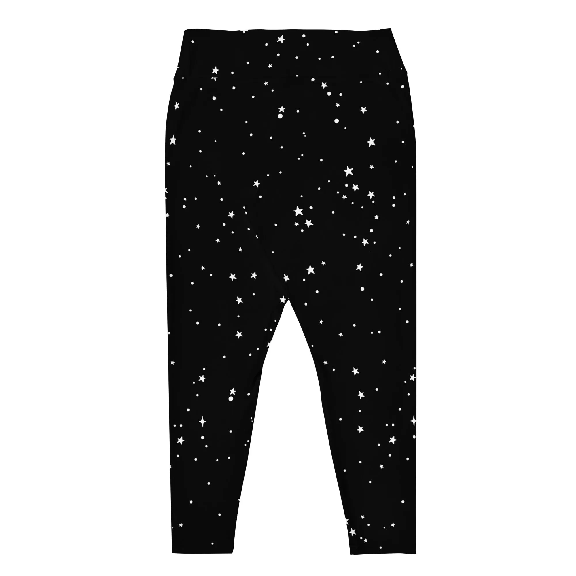 Starry Night Plus Size Leggings - UPF 50  Protection Witchy Occult Pagan Style Activewear - Goth Yoga Vegan Leisurewear