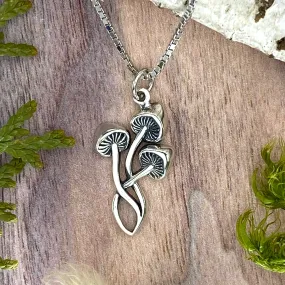 Sterling Silver Mushroom Pendant Necklace