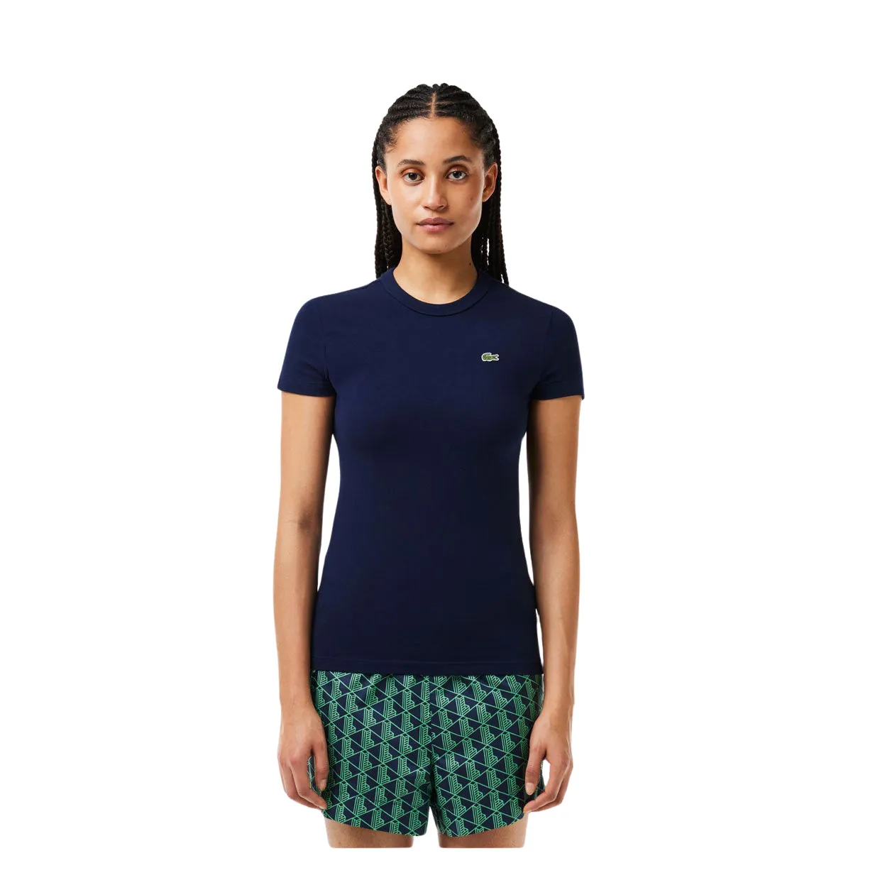 T-shirt Donna Lacoste Slim Fit Blu Navy