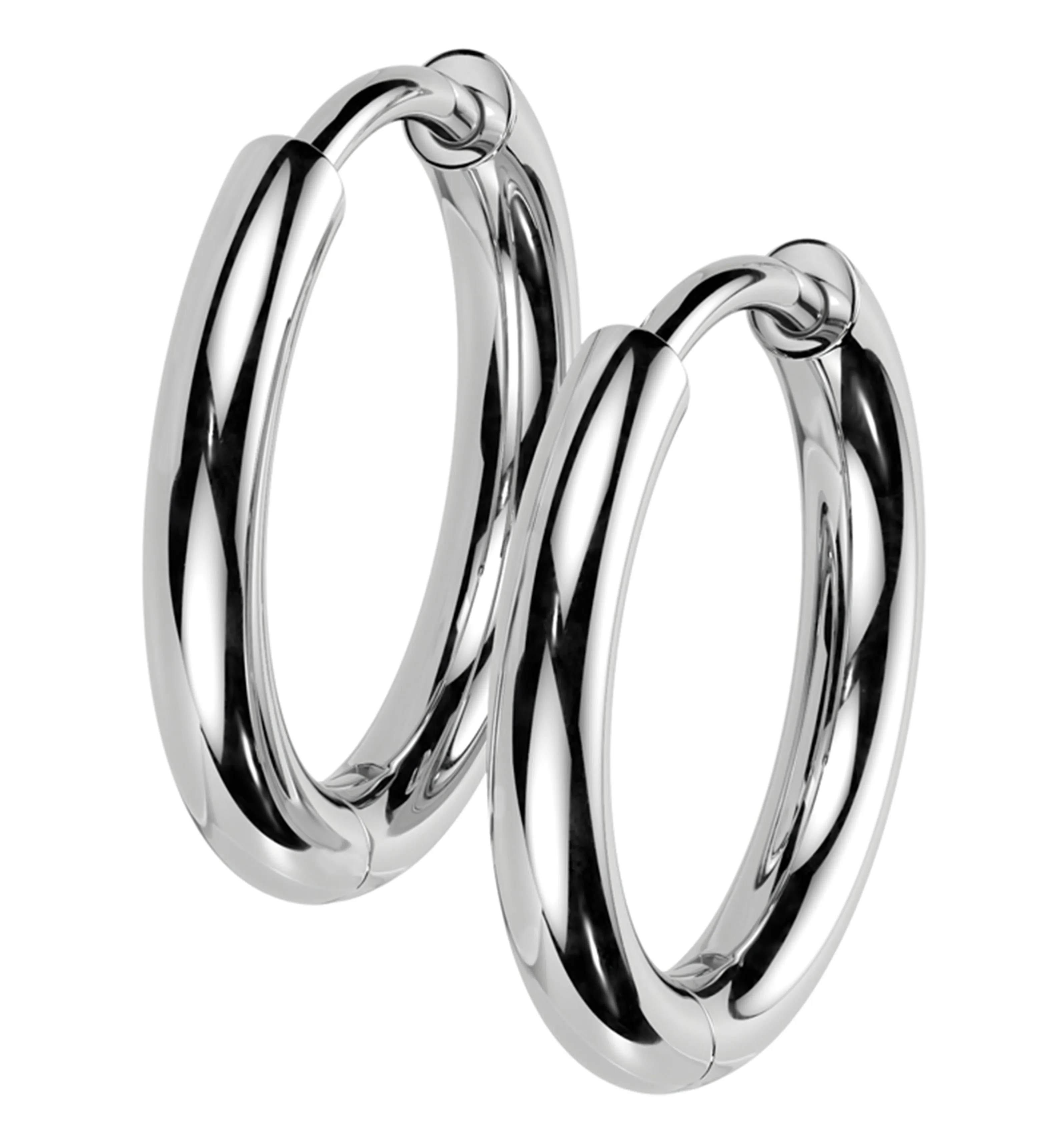 Titanium Hinged Hoop Huggie Earrings