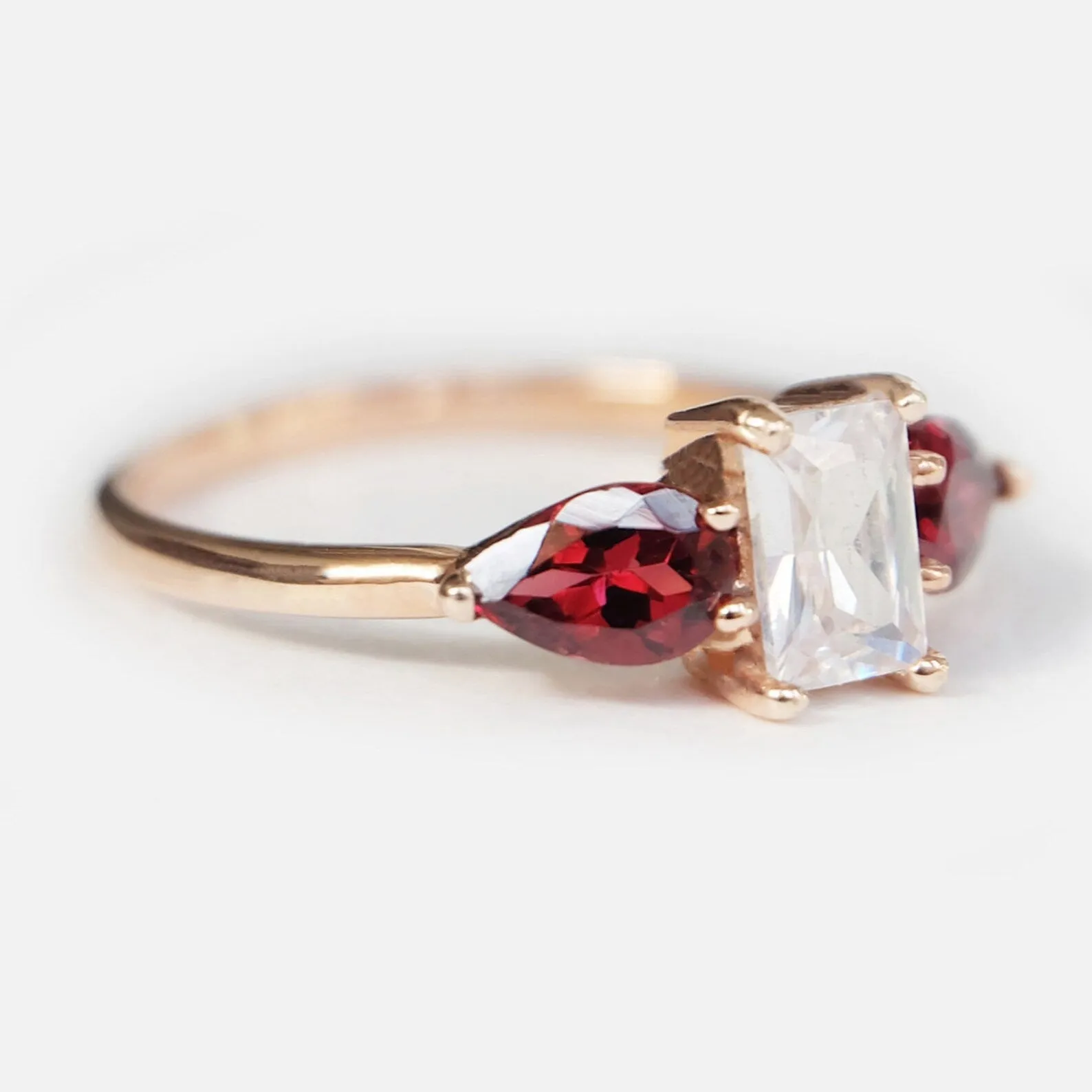 Topaz Garnet Dual Stone Ring Koji