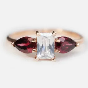 Topaz Garnet Dual Stone Ring Koji