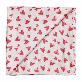 Valentines Muslin Swaddle Blanket