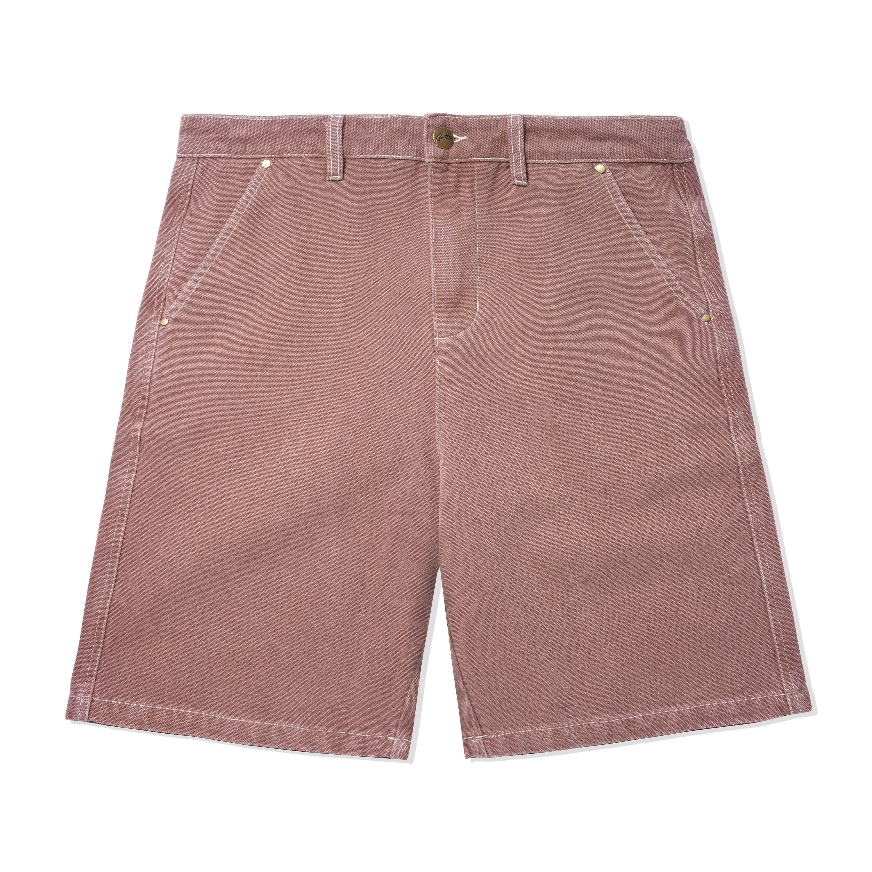 Washed Canvas Work Shorts, Brick