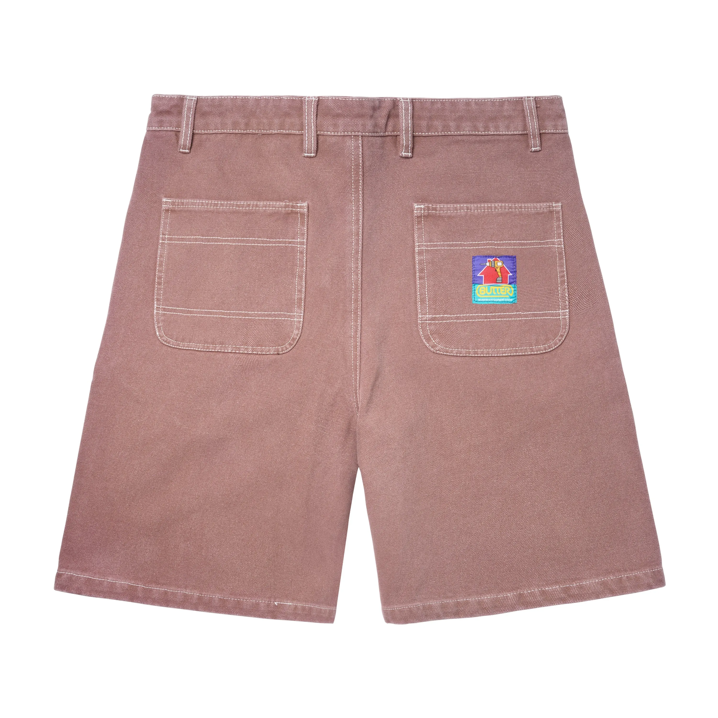 Washed Canvas Work Shorts, Brick