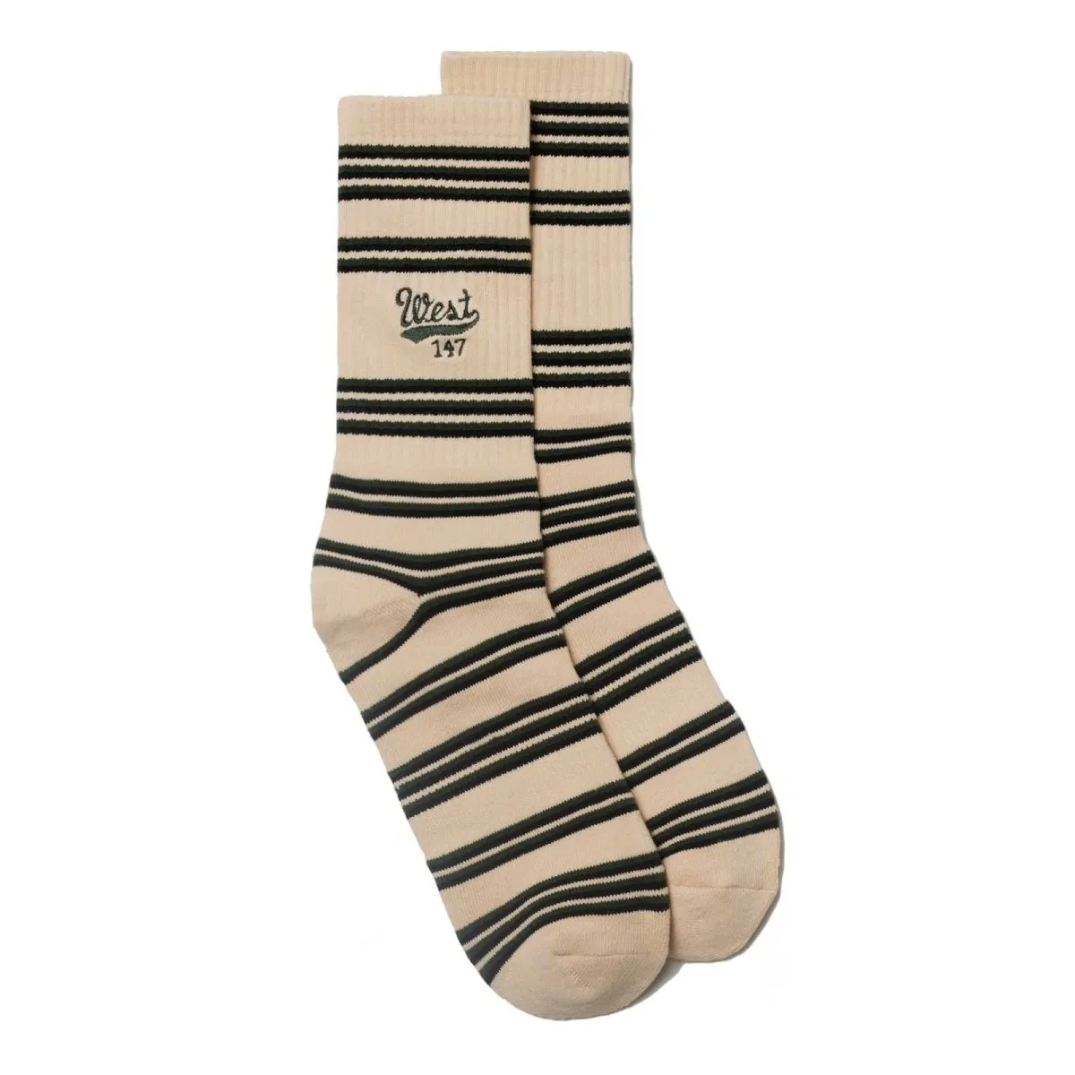 West NYC Stripe Sock Sail/Green/Black