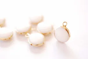 Wholesale Freshwater Pearl Shell Drop Charm | Natural Pearl 16K Gold Electroplated | Teardrop Dangle Pendant HarperCrown Charms B316