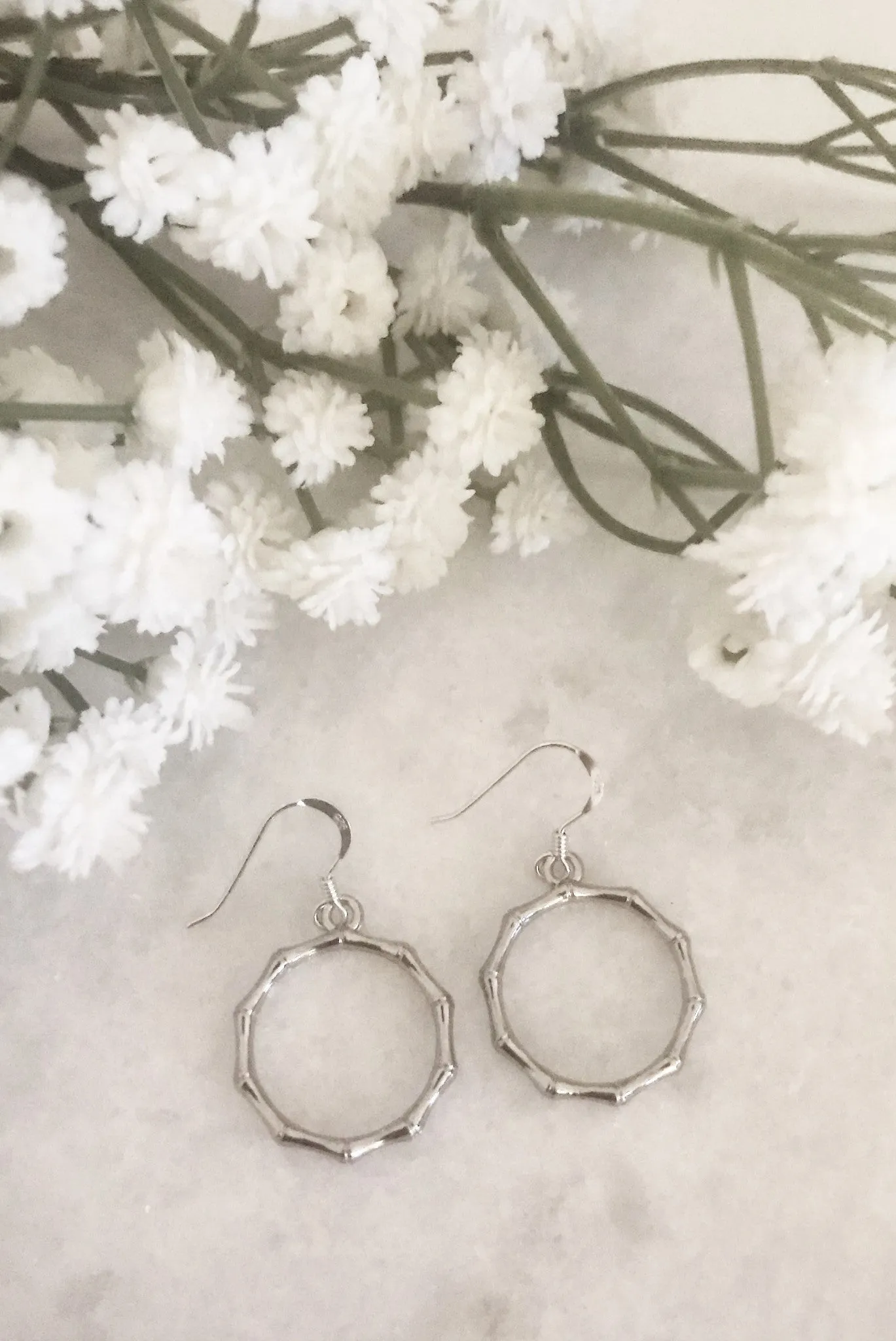 Wisteria London Willow Silver Wreath Drop Earrings