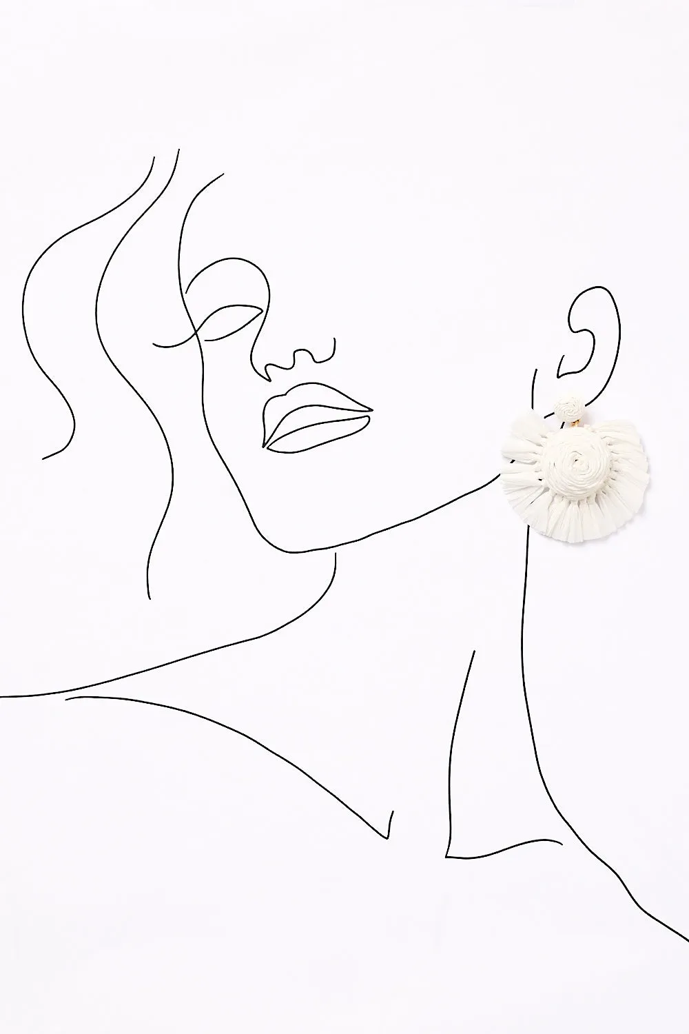 Woven Fringe Earrings in White