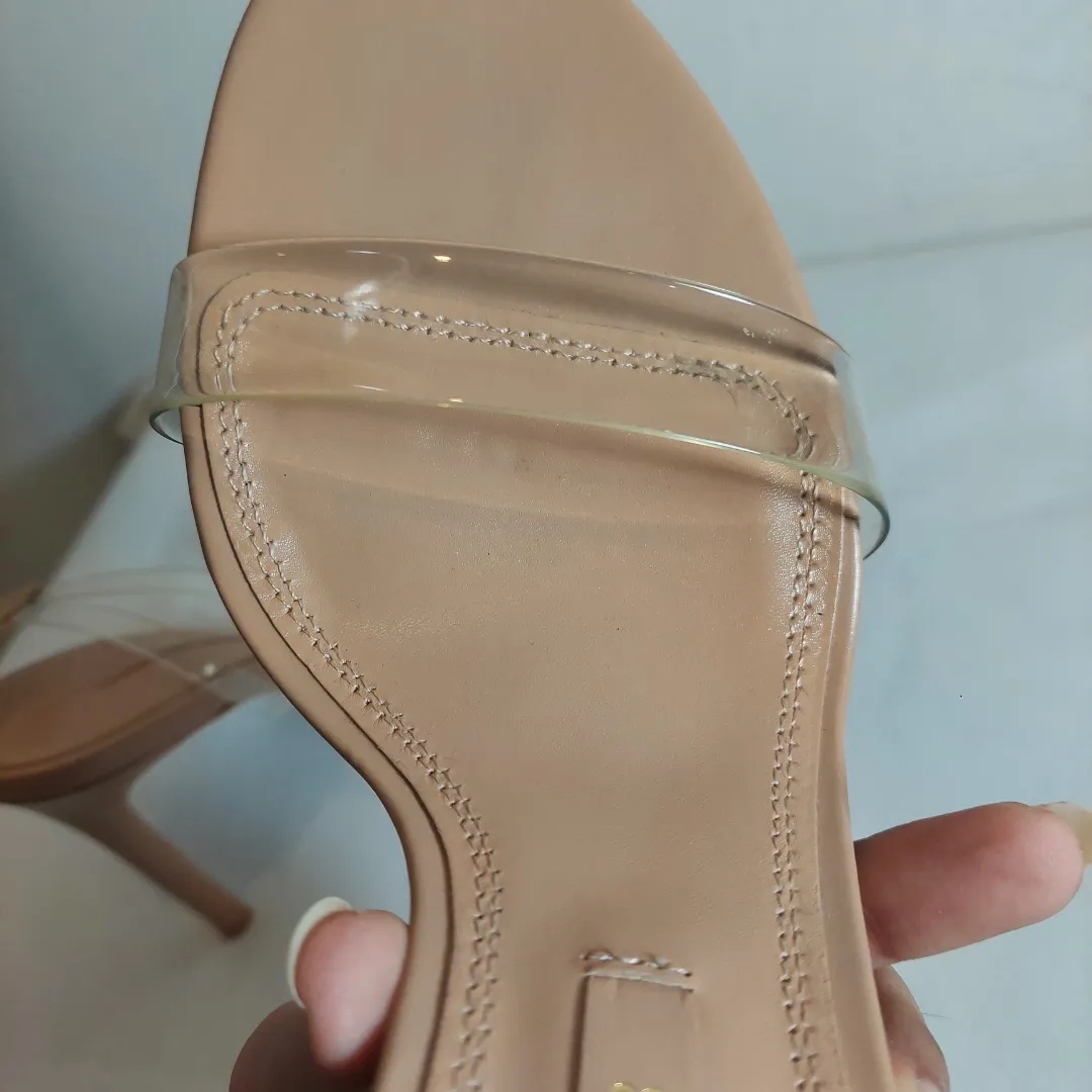 ZARA Nude Vinyl Ankle-strap Heels | Gently used |